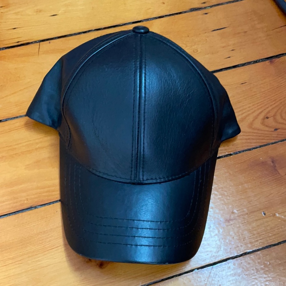 Leather baseball hat